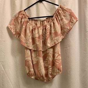 Pink and white blouse